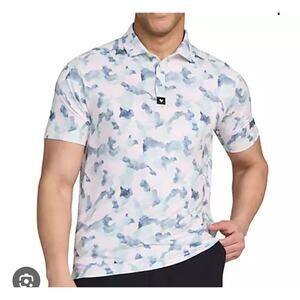 BAD BIRDIE Pastel Camo GOLF POLO SHIRT medium pink blue